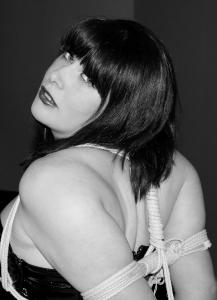 www.bbwbound.com - Emzi PVC rope slut thumbnail